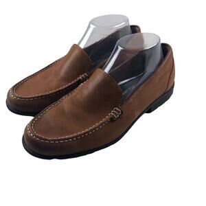 Rockport Classic Venetian Leather Loafers Mens 8 Brown Trutech Walkability Shoes